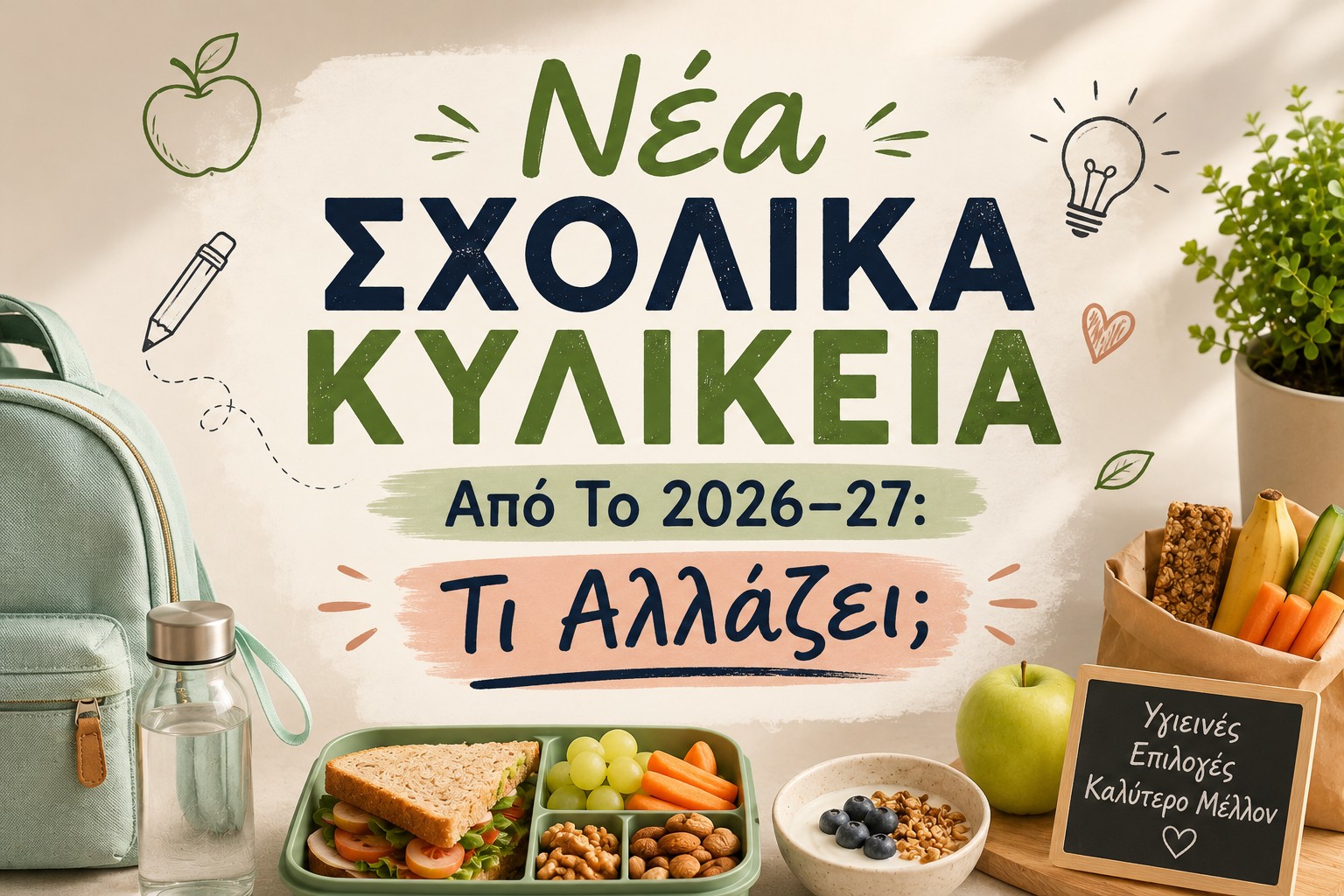 Νέα Σχολικά Κυλικεία Από Το 2026–27: Τι Αλλάζει;