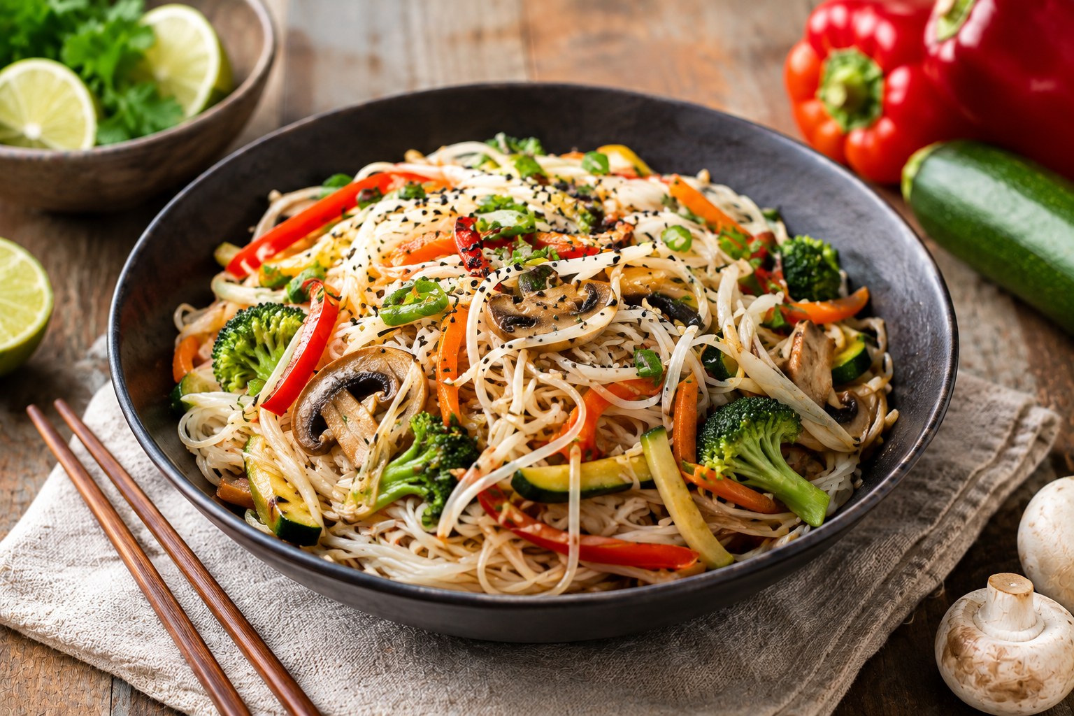 Noodles Ρυζιού με Λαχανικά
